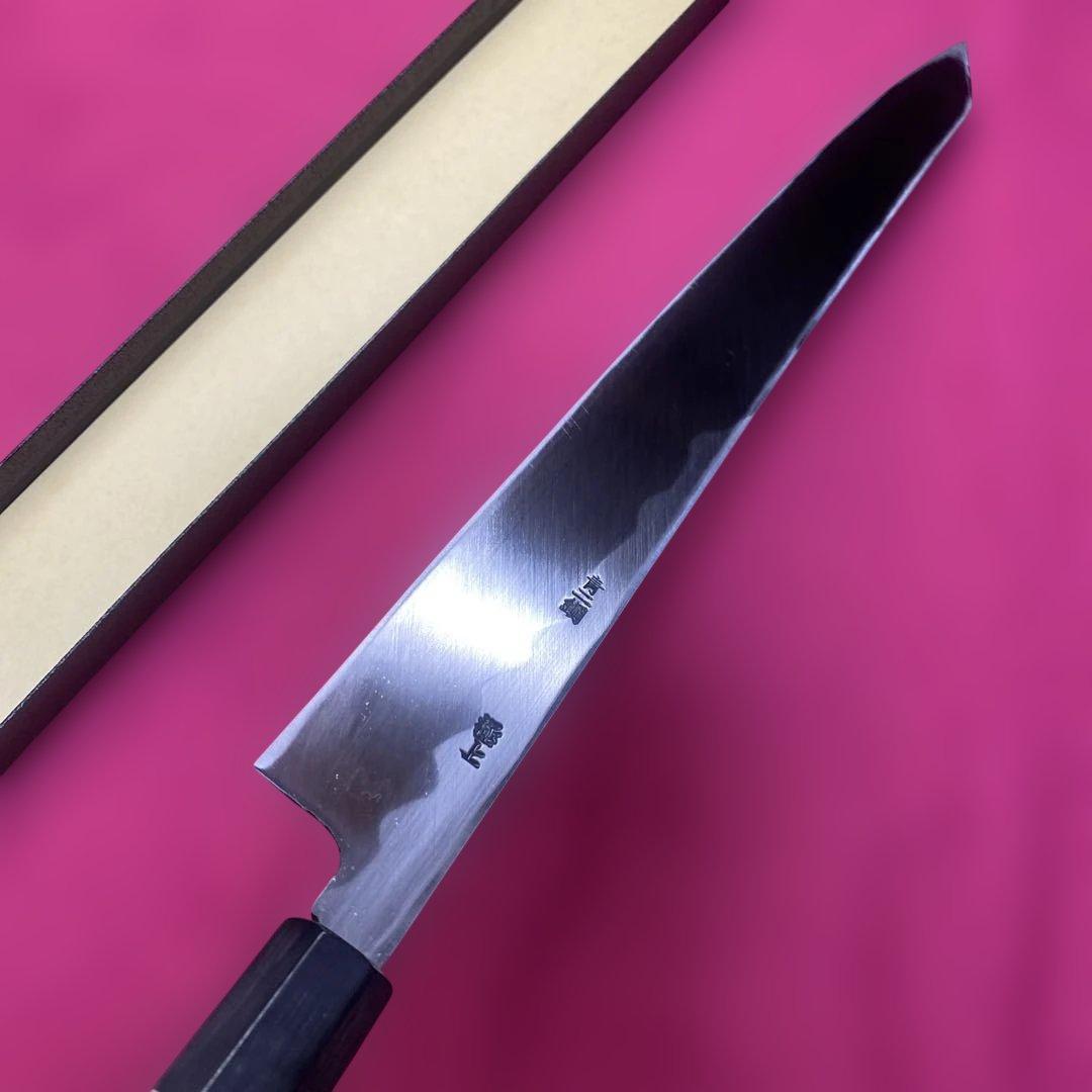 青二鋼　勘所切付柳刃包丁　360㎜　尺2寸