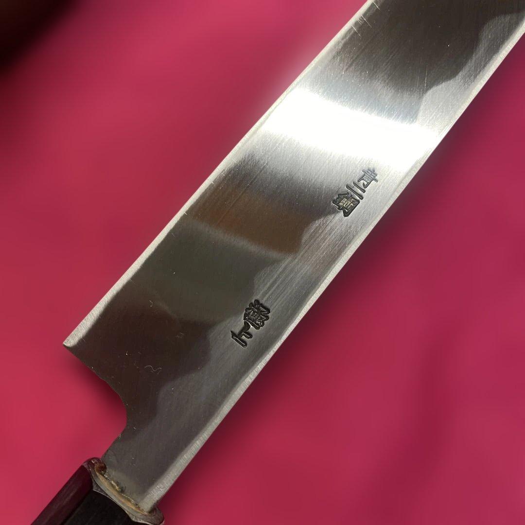 青二鋼　勘所切付柳刃包丁　360㎜　尺2寸