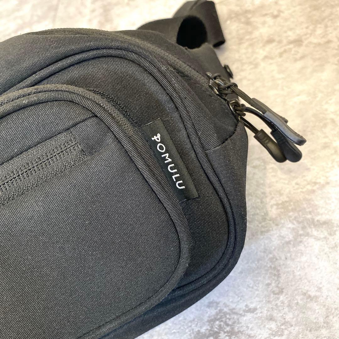 【美品】POMULU 2WAYヒップシート ショルダーバッグ ブラック 抱っこ紐