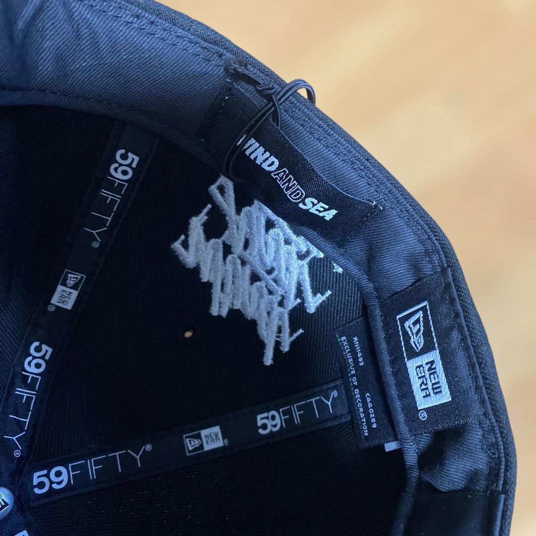 NEW ERA×WIND AND SEA キャップ　7 7/8 ブラック