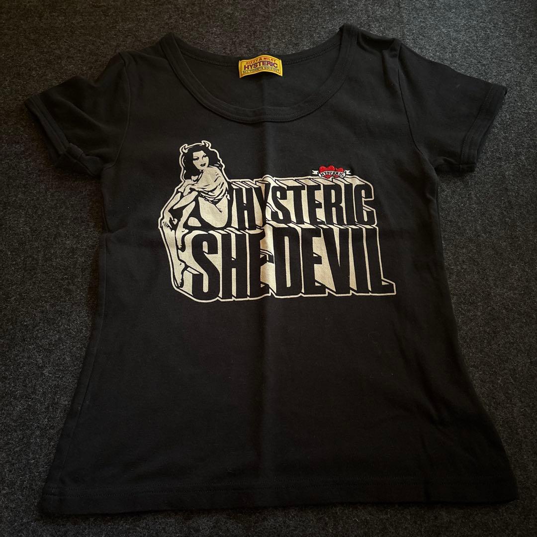 ヒステリックグラマー　SHE DEVIL HEART刺繍 チビTシャツ