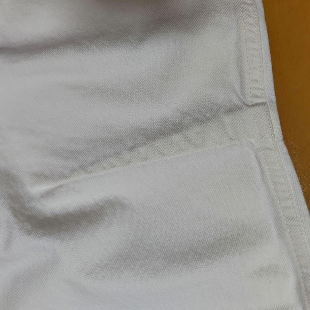 CITIZENSofHUMANITYCホワイト フリンジ裾 ワイドパンツ