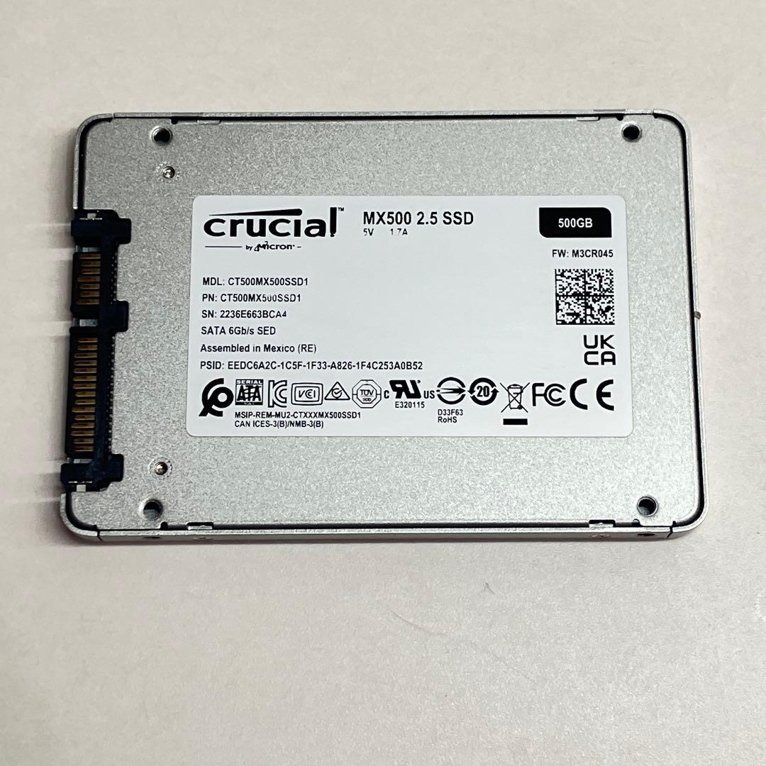 SSD 500GB crucial製 MX500 正常 97% 使用1160時間