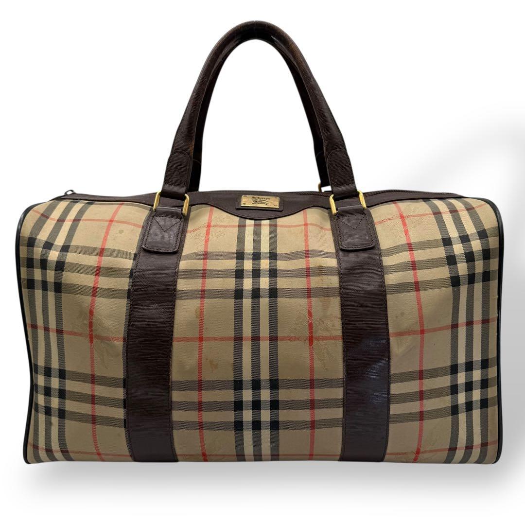 BURBERRY バーバリー ボストンバッグ ノバチェック シャドーホース