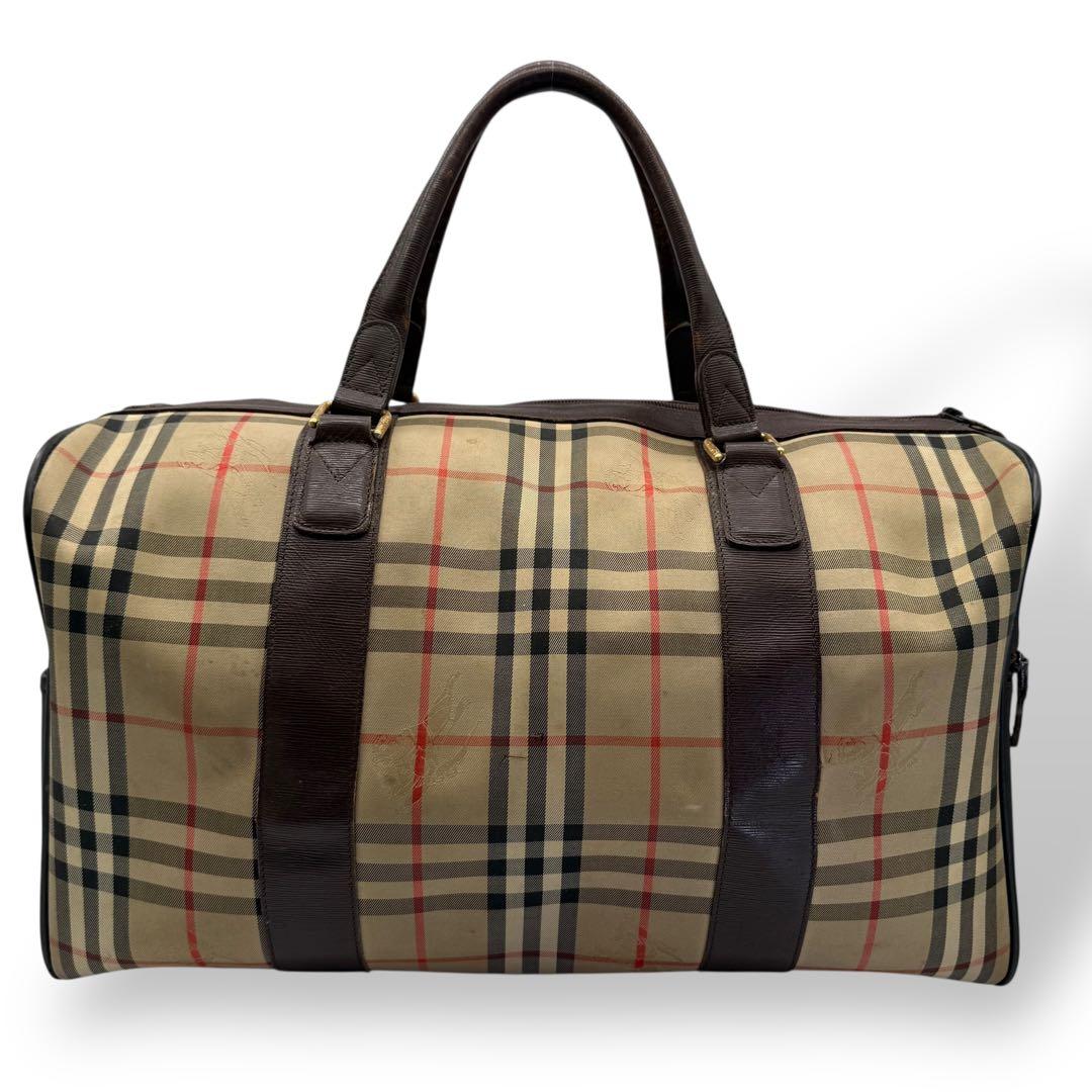 BURBERRY バーバリー ボストンバッグ ノバチェック シャドーホース