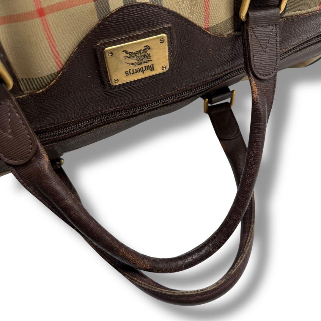 BURBERRY バーバリー ボストンバッグ ノバチェック シャドーホース
