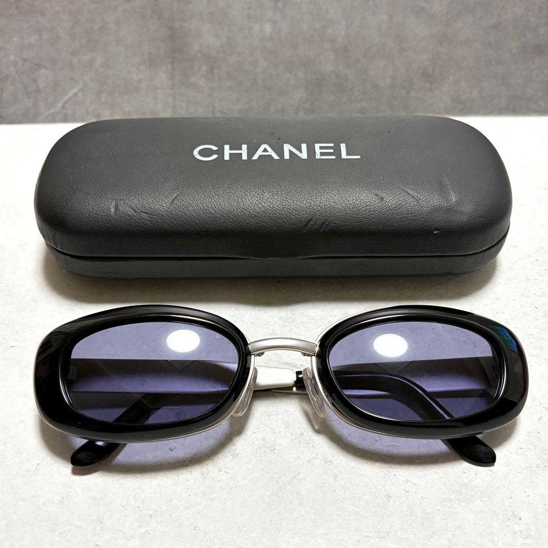 美品 CHANEL サングラス オーバル型 y2k 小ぶり レディース 箱付き