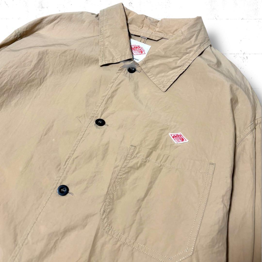 DANTON コットン　ポプリン カバーオール　シャツジャケット　ベージュ XL