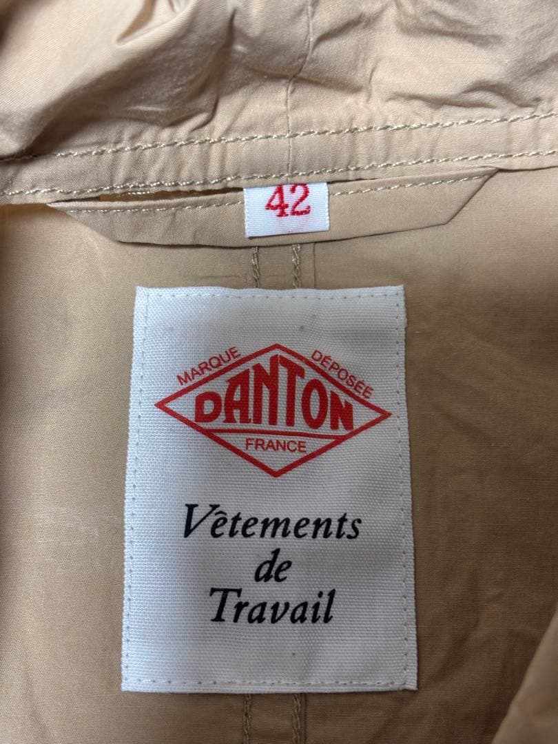DANTON コットン　ポプリン カバーオール　シャツジャケット　ベージュ XL