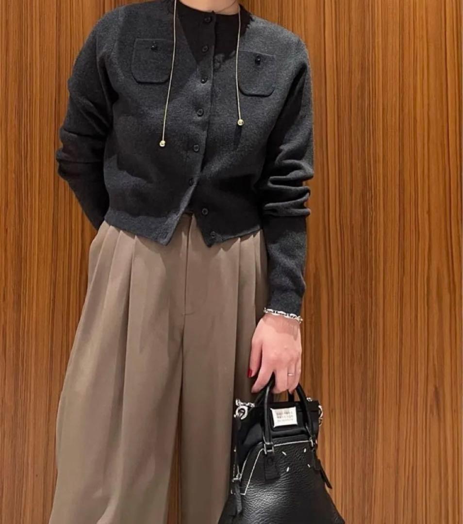 即納　キャバン　コットンカシミヤクルーネック　カーディガン
