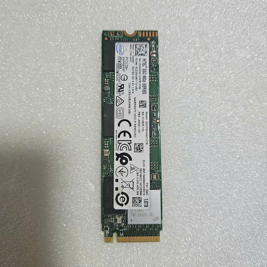 【1TB】Intel NVMe SSD 660p 動作良好