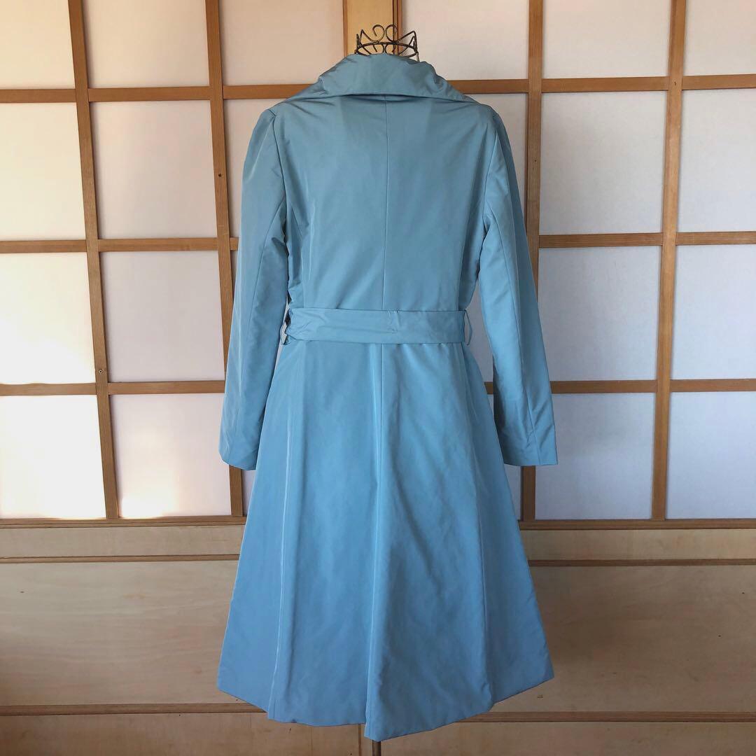 美品　ストロベリーフィールズ　トレンチダウン風コート　ロング　アウター　水色　M
