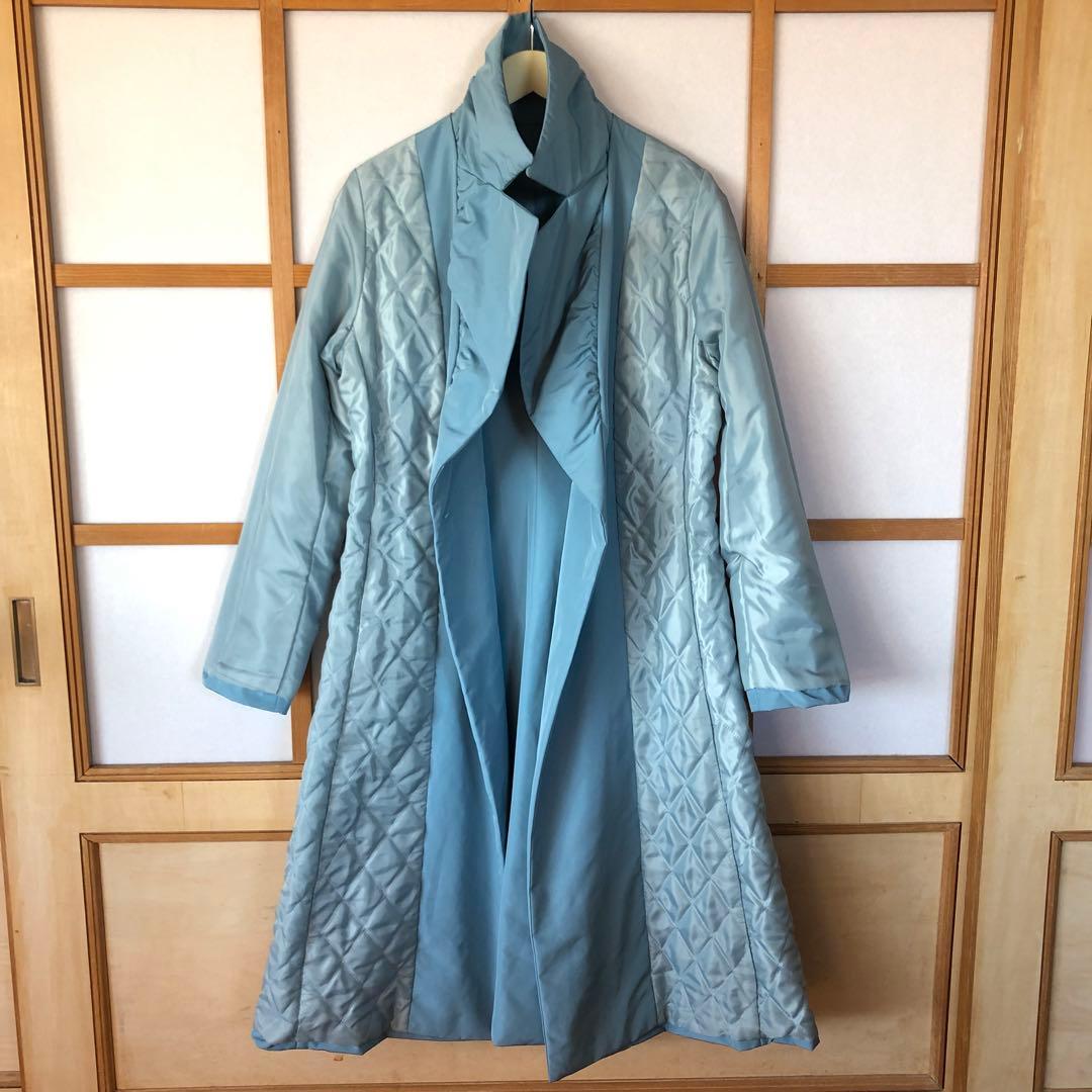 美品　ストロベリーフィールズ　トレンチダウン風コート　ロング　アウター　水色　M