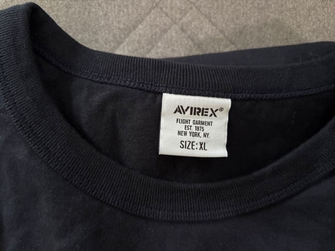 AVIREX Tシャツ XLサイズ ネイビー ホワイト
