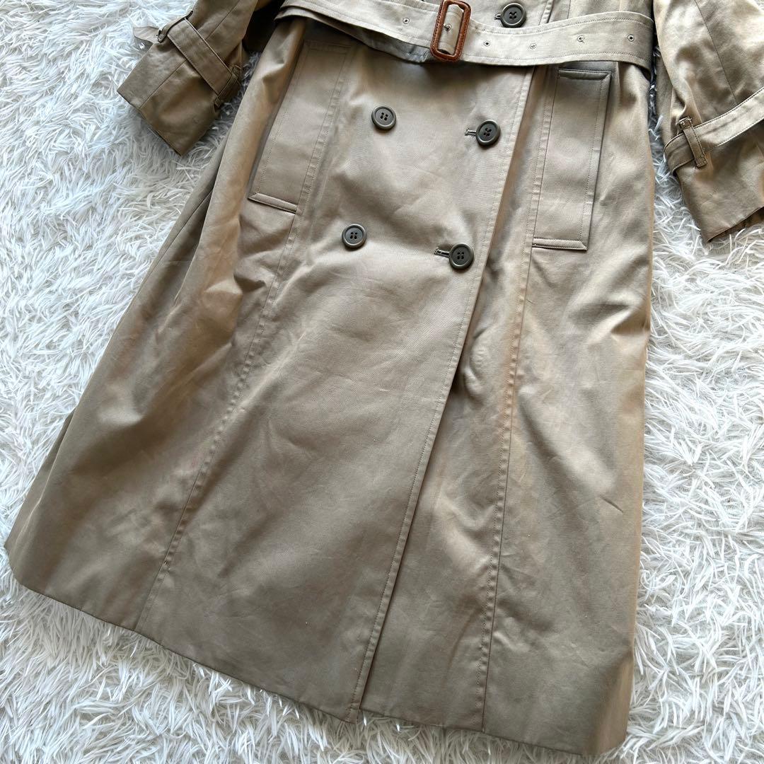 【美品】バーバリー　トレンチコート　ロング丈　ベルト完備　カーキベージュ　M相当