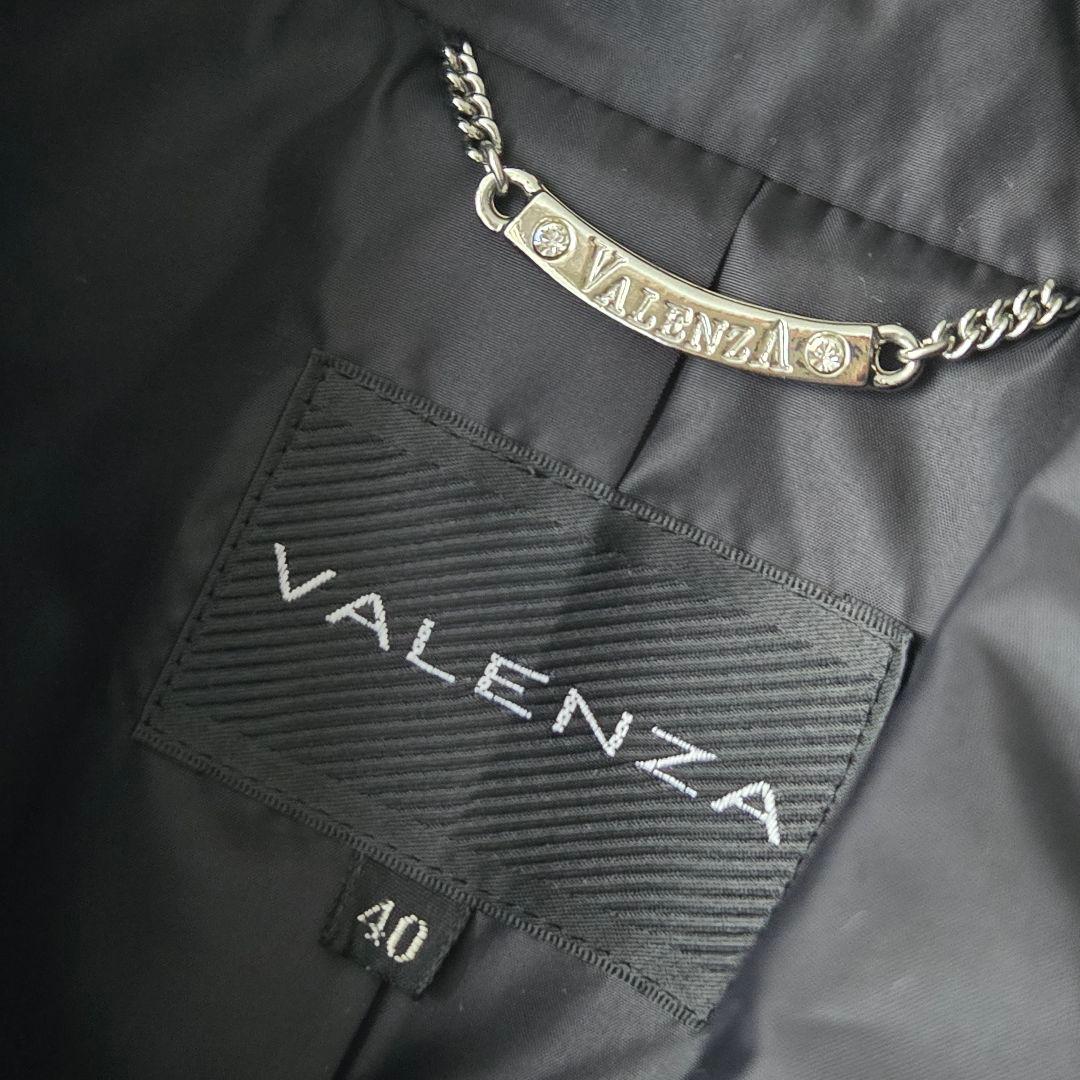 【美品】VALENZA　コート　軽量　ナイロン　黒　ラインストーン