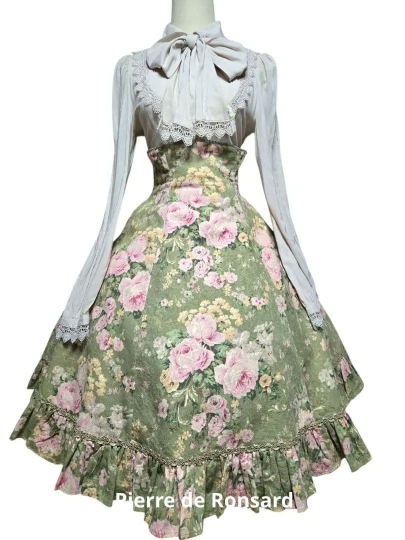 【極美品】ヴィクトリアンメイデン レディブルームバッスルスカート 薔薇柄