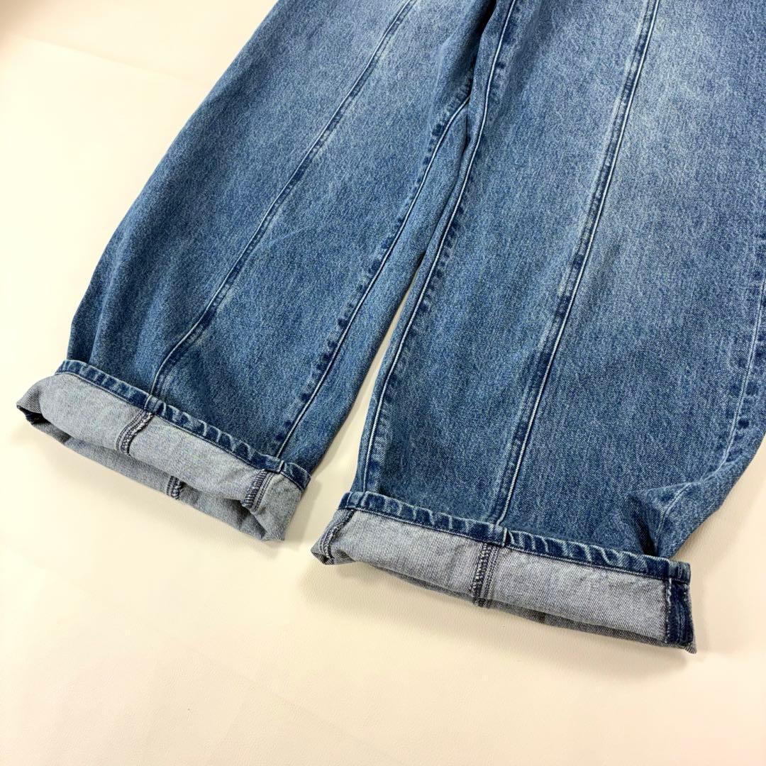 【未使用】allureville ラインデニムパンツ ワイドデニム　ブルー