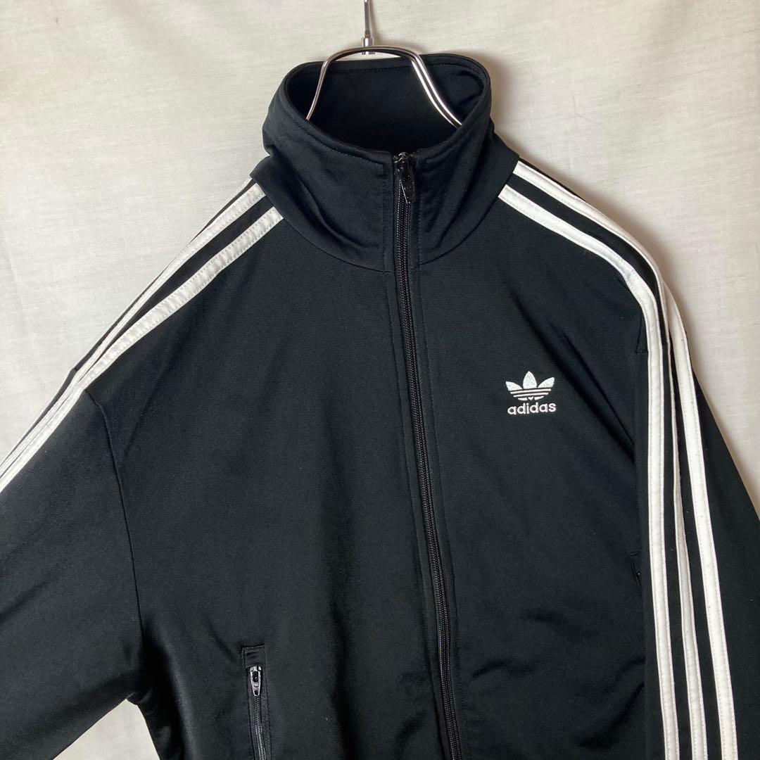 (専用)adidas刺繍トレフォイルロゴ×三本線ブラックジャージトラックJKT