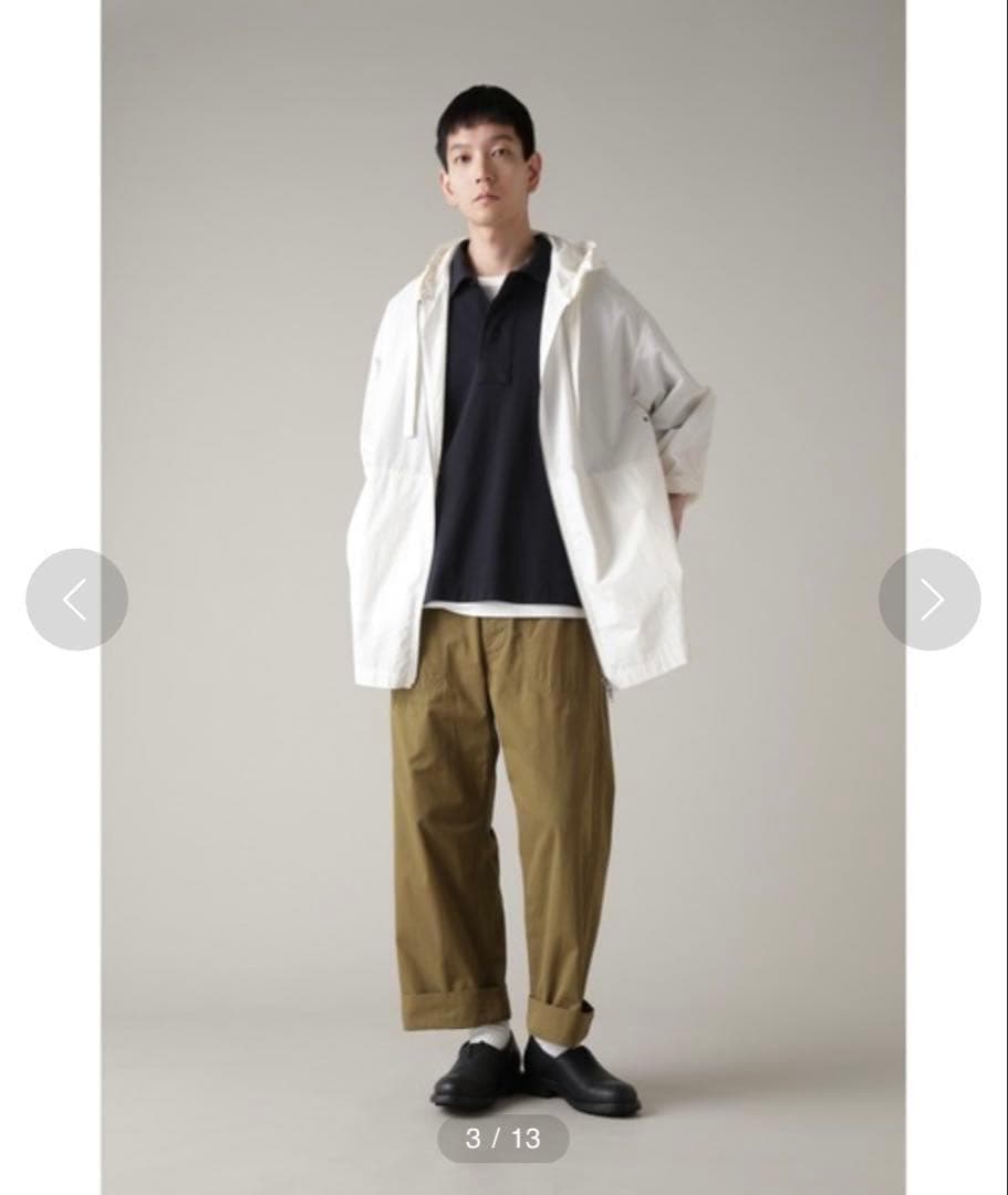 24SS MHL. コットン パーカー ジャケット ブルゾン コート ホワイト