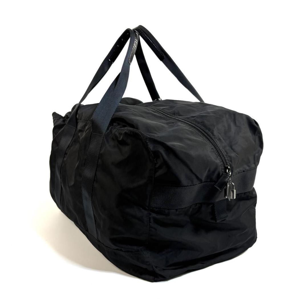 【美品】PRADA テスート ボストンバッグ プレート カデナ 付 イタリア製
