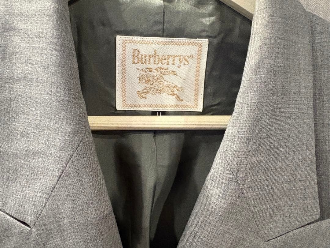 美品！Burberrys バーバリーグレー ダブルブレスト テーラードジャケット