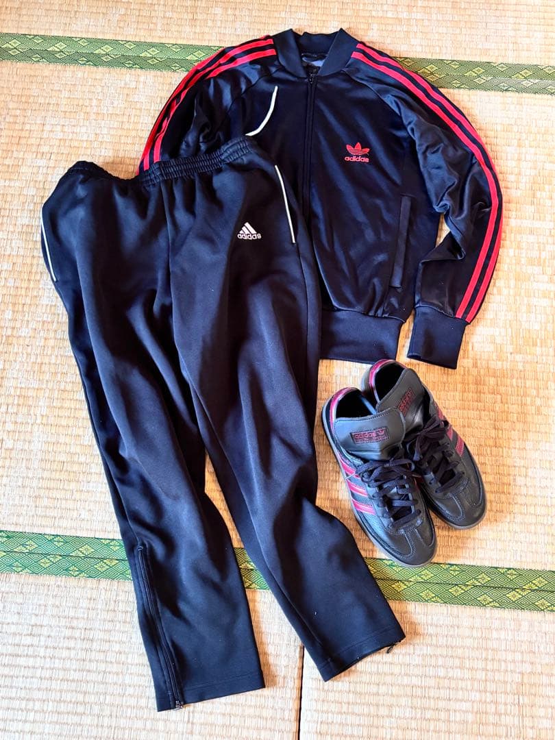 希少 90s adidas トラックジャケット　赤黒