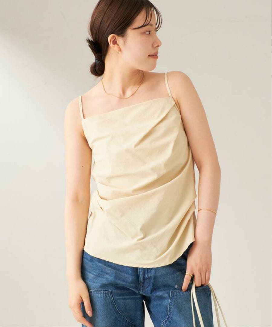 le / ル DRAPE SLEEVELESS トップス
