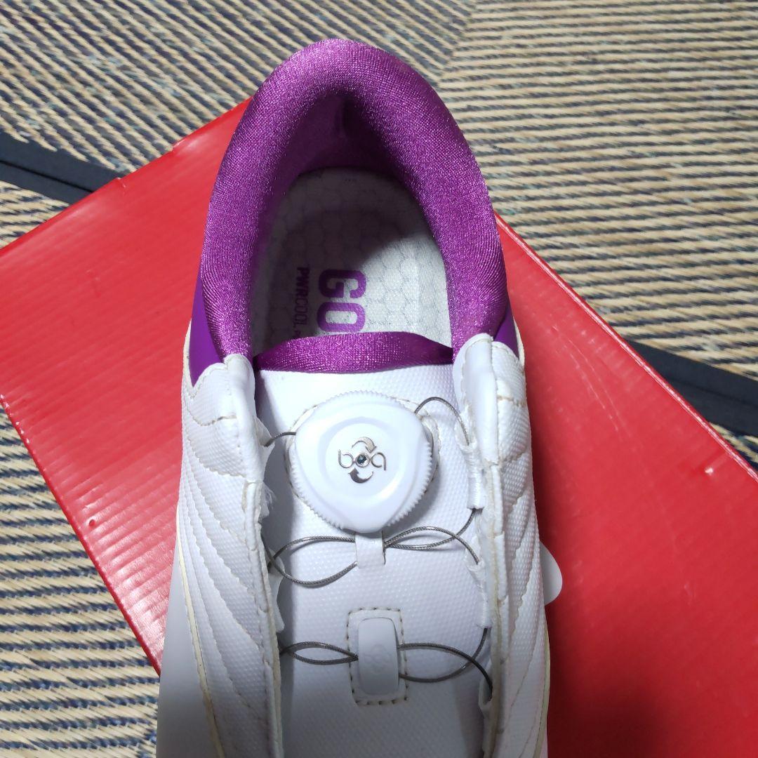 PUMA ゴルフシューズ ホワイト/パープル　※ グローブ 19cm 新品付