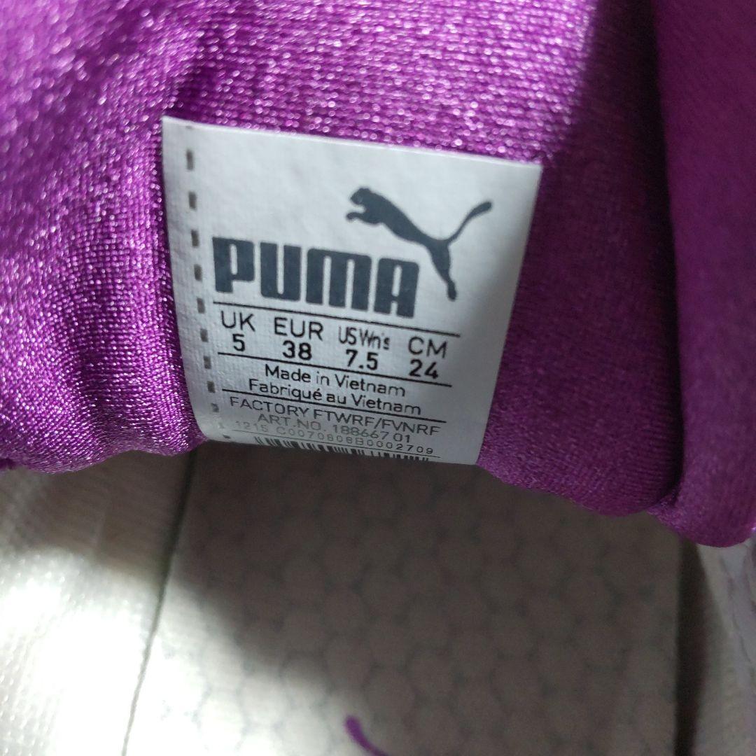 PUMA ゴルフシューズ ホワイト/パープル　※ グローブ 19cm 新品付