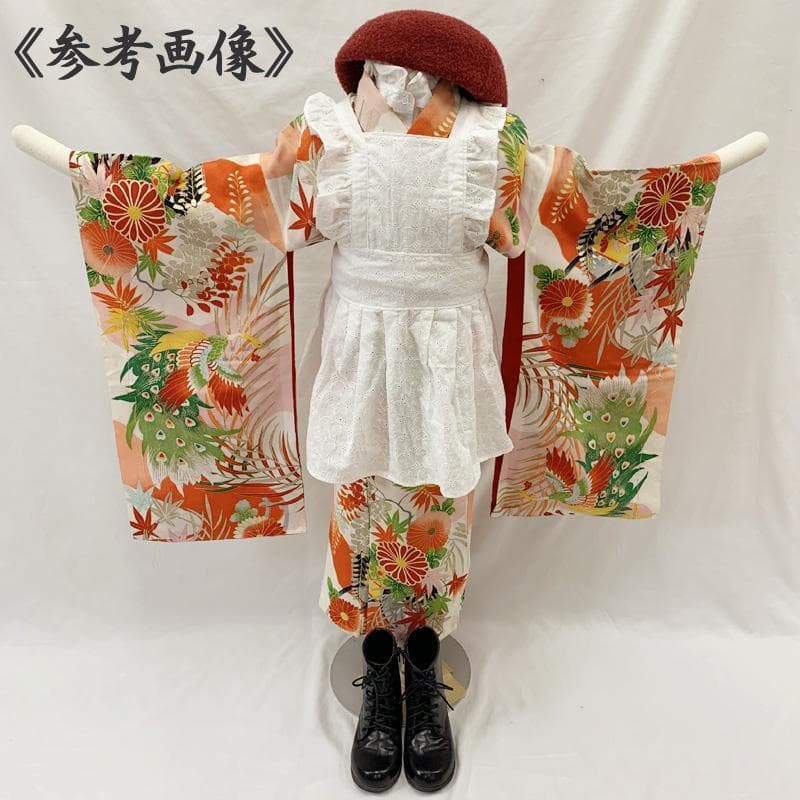 311ax52□お宮参り 女児 アンティーク 着物 産着 掛け着 白□