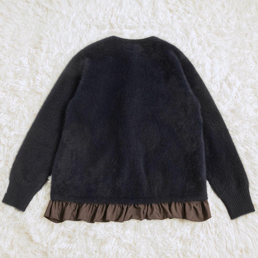 UNITED ARROWS フォックスカシミヤ フリルコンビ カーディガン