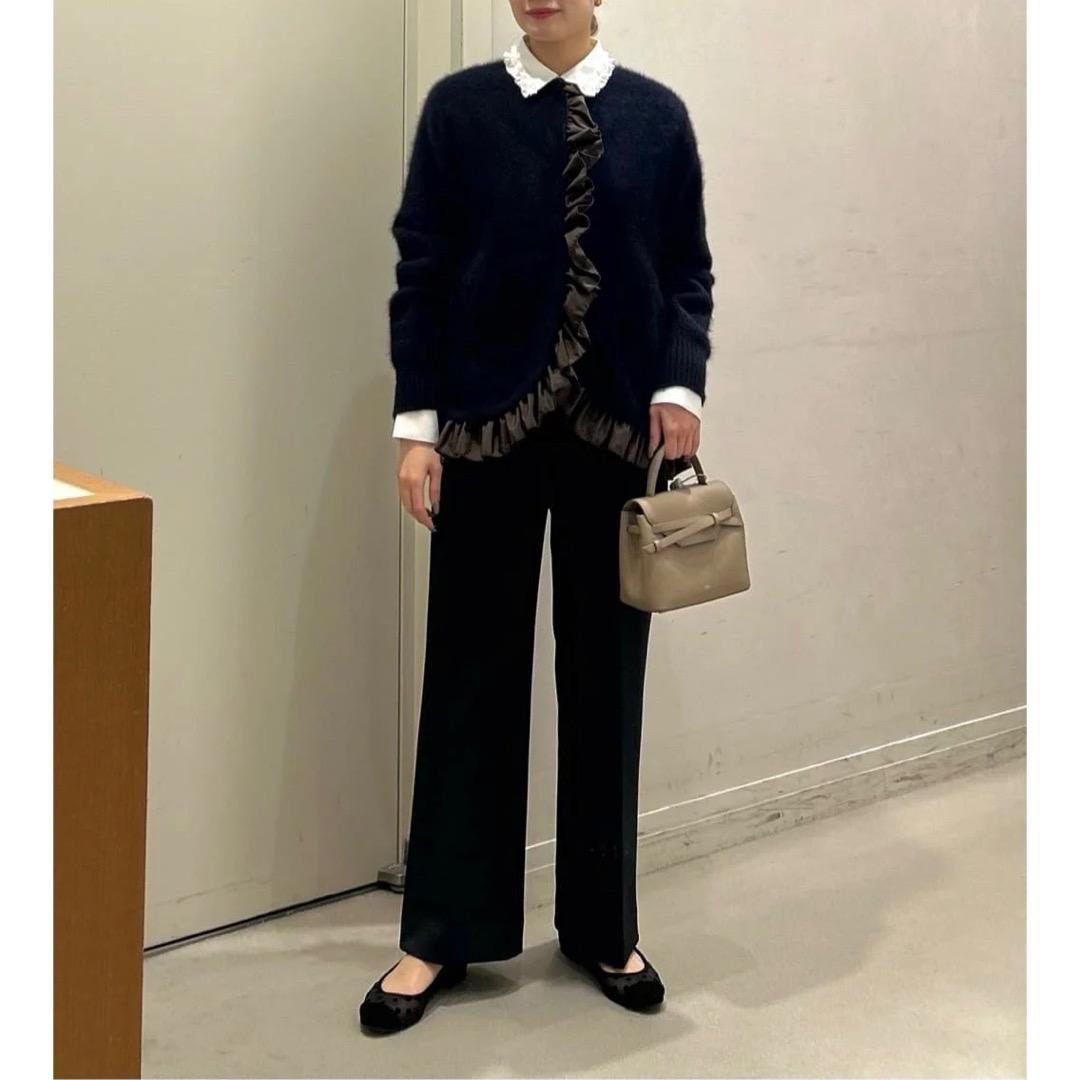 UNITED ARROWS フォックスカシミヤ フリルコンビ カーディガン