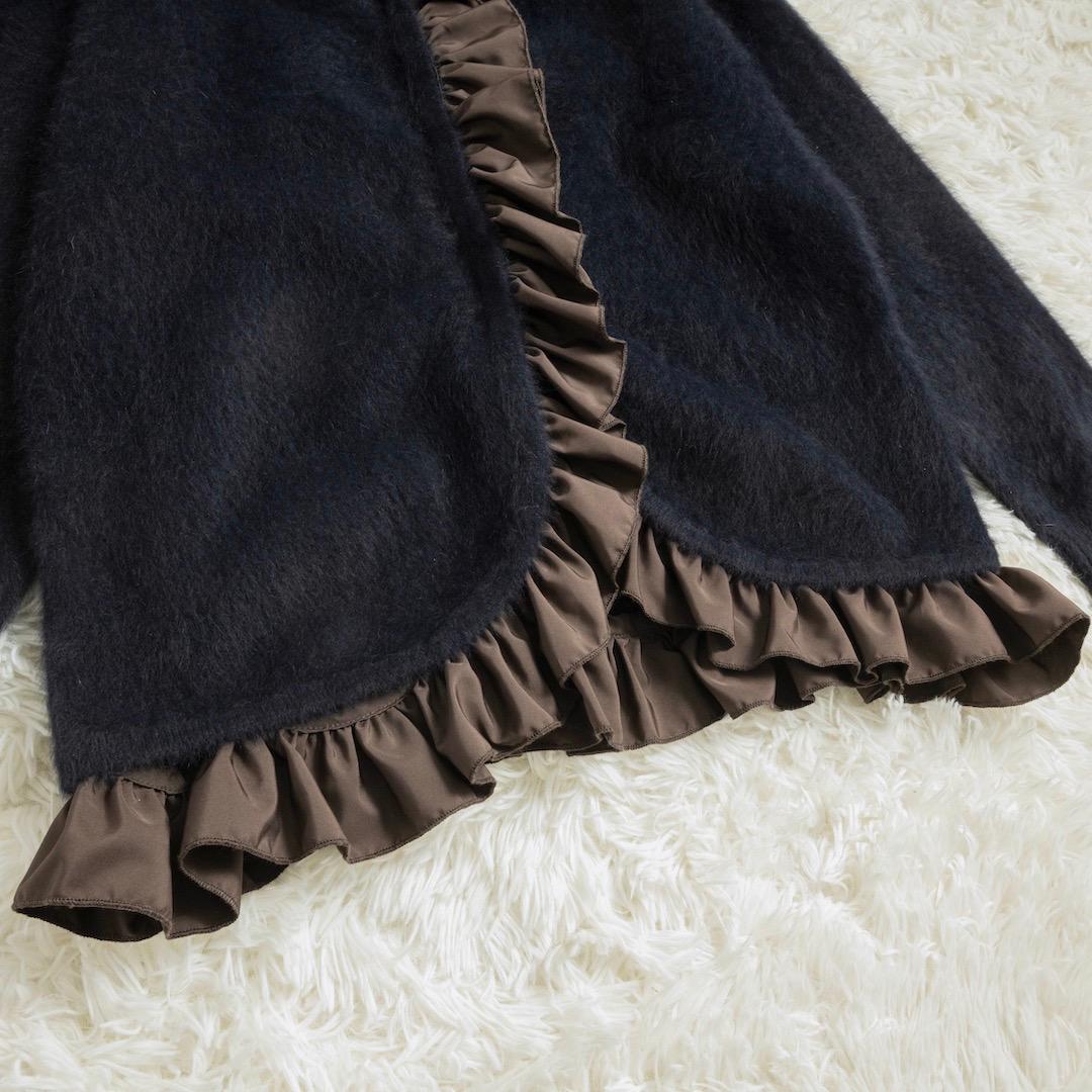 UNITED ARROWS フォックスカシミヤ フリルコンビ カーディガン