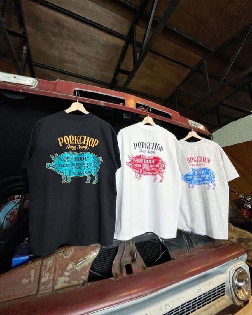 【完売品】 PORKCHOP PORK BACK TEE (White)