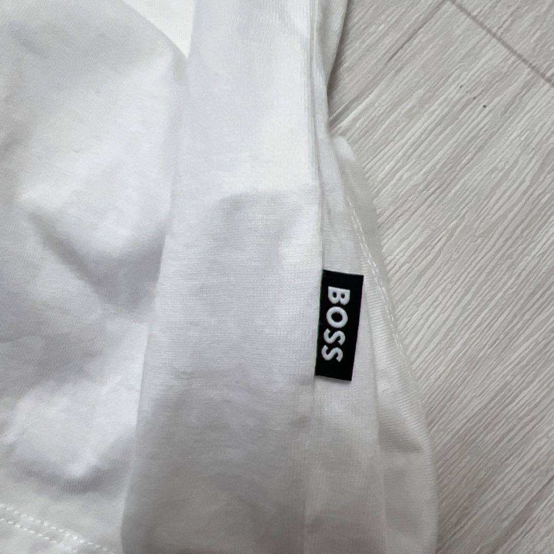 BOSSホワイト ロゴ Tシャツ　大谷翔平　L ボス　美品　白