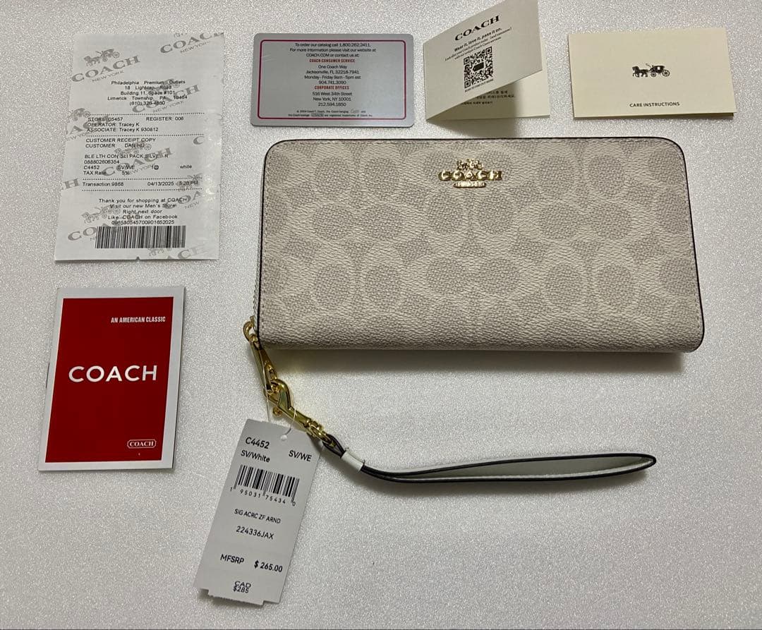 【新品未使用】COACH コーチ 長財布　ホワイト　C4452