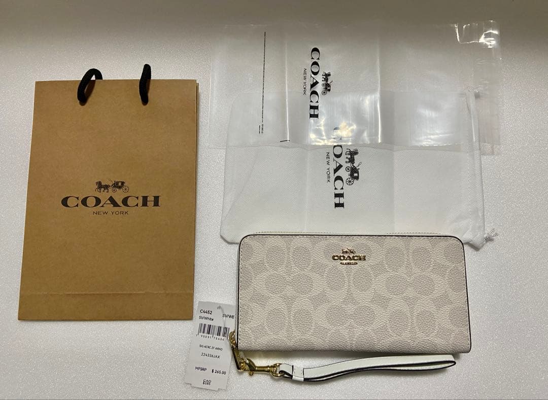 【新品未使用】COACH コーチ 長財布　ホワイト　C4452