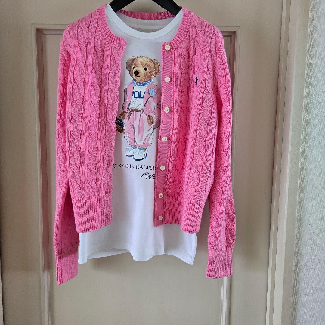 タグ付き　新品ラルフローレンケーブルカーデガン　usedポロベアTシャツ付き