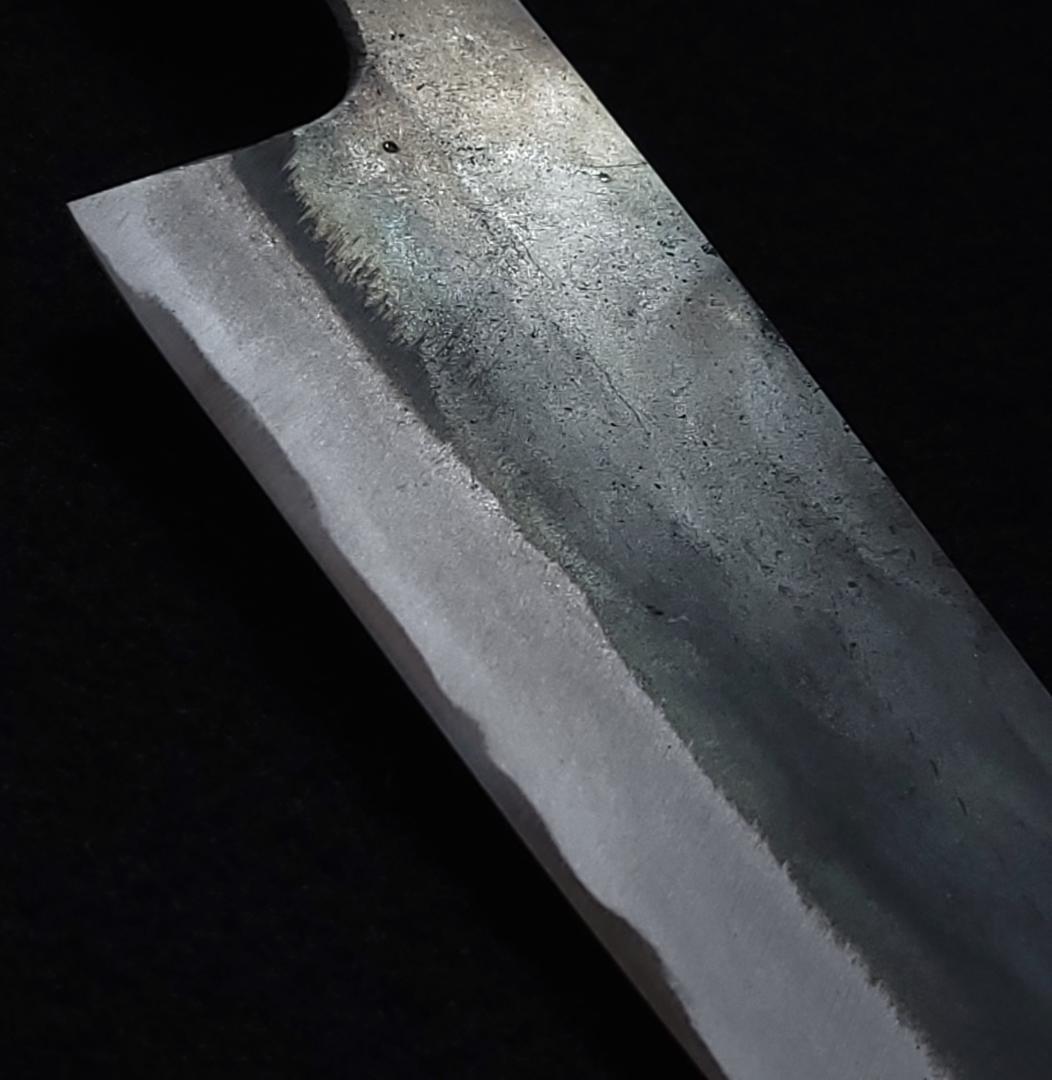 白紙1号 黒打 万能包丁 168㎜ G9401 ベリ柄 月光作 １点物