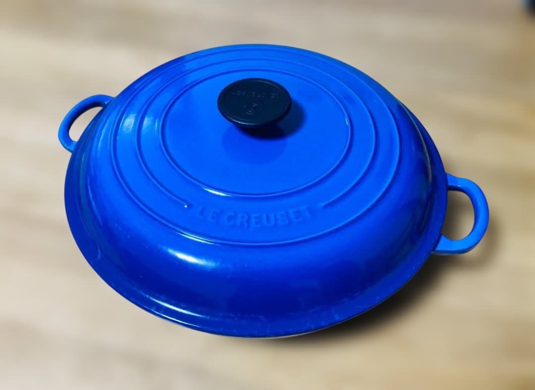 LE CREUSET 30cm 両手鍋 ブルー