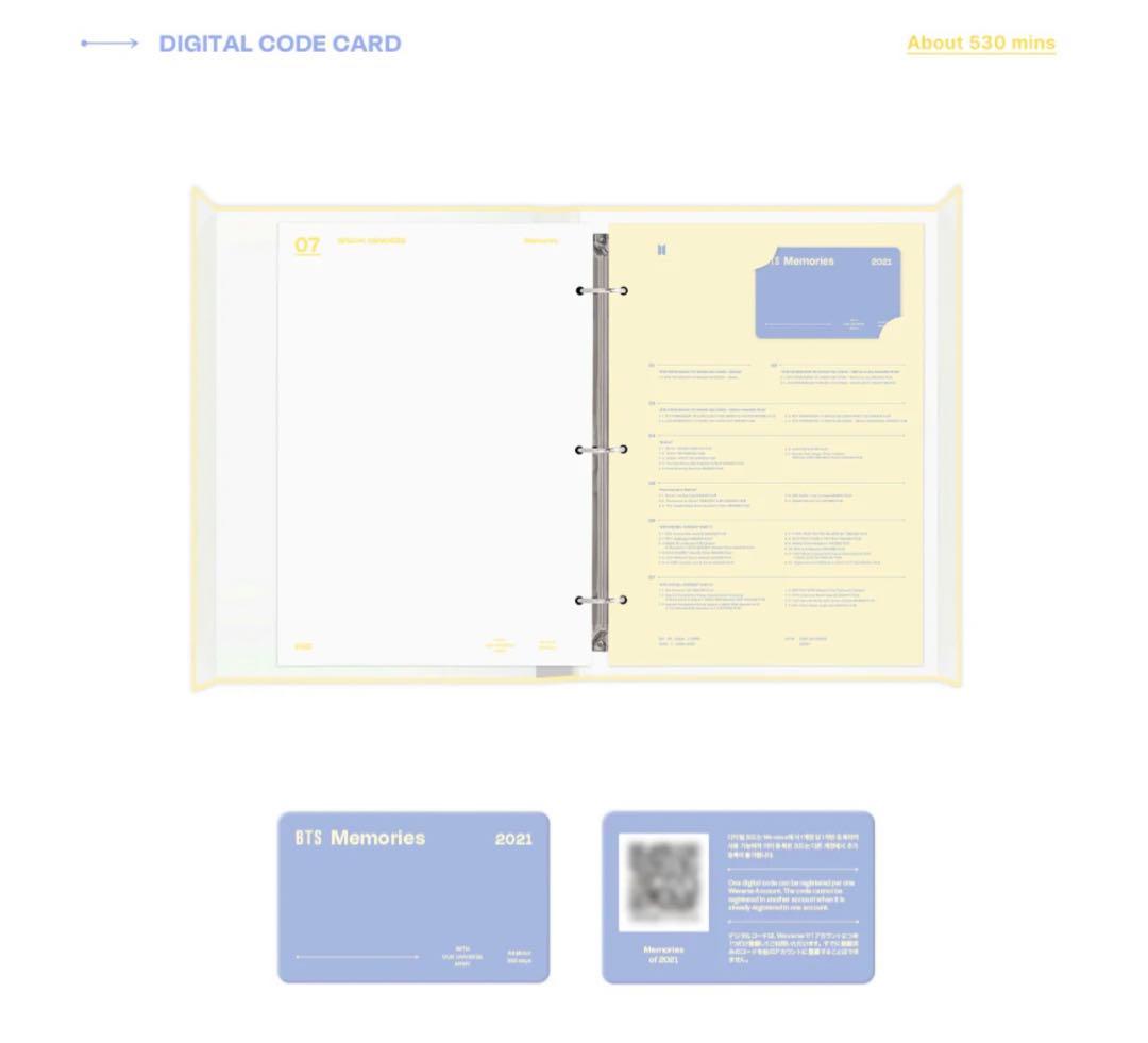 未開封　[DIGITAL CODE] BTS Memories of 2021