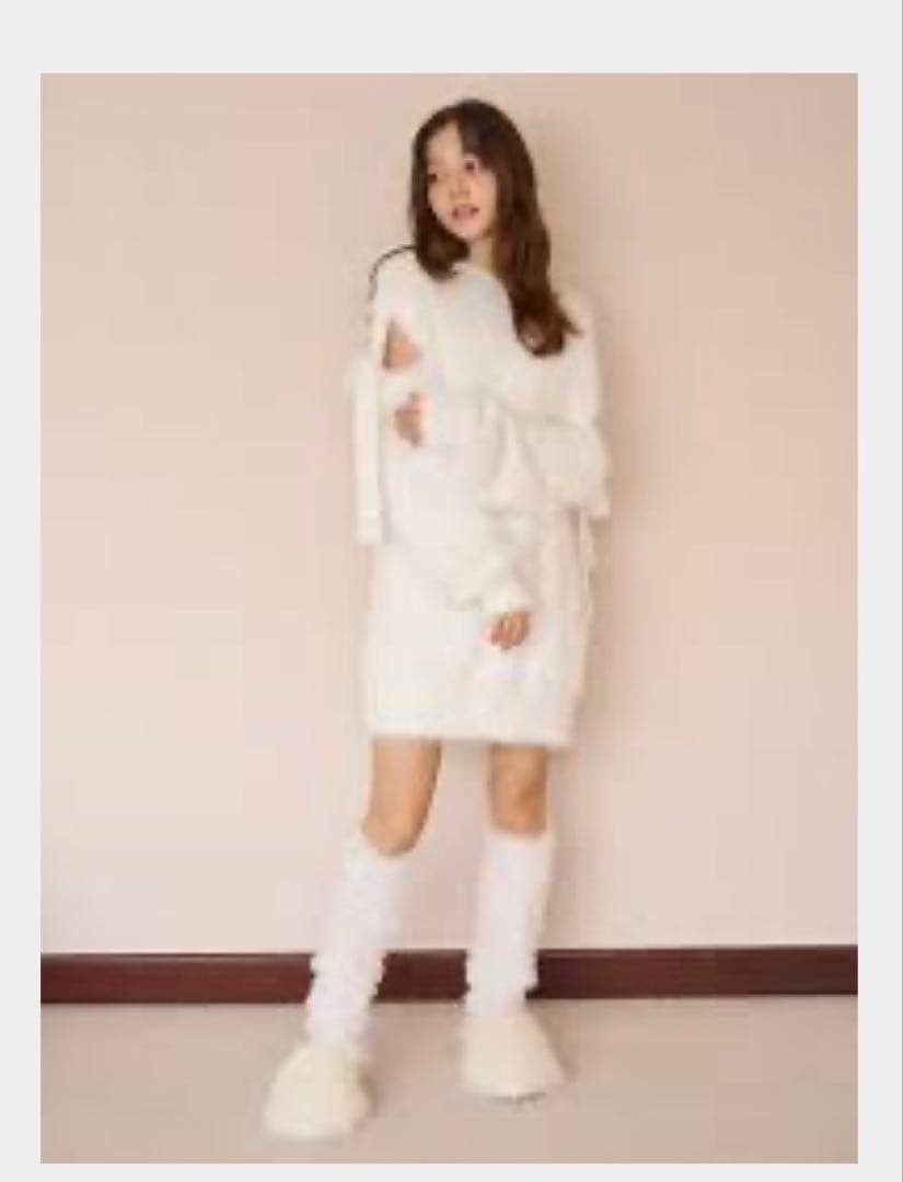 GELATO PIQUE フェザーラビットミニワンピースOWHT