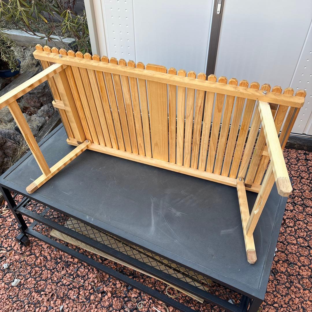 196ひのき KUROSON370 木製キャンプテーブル