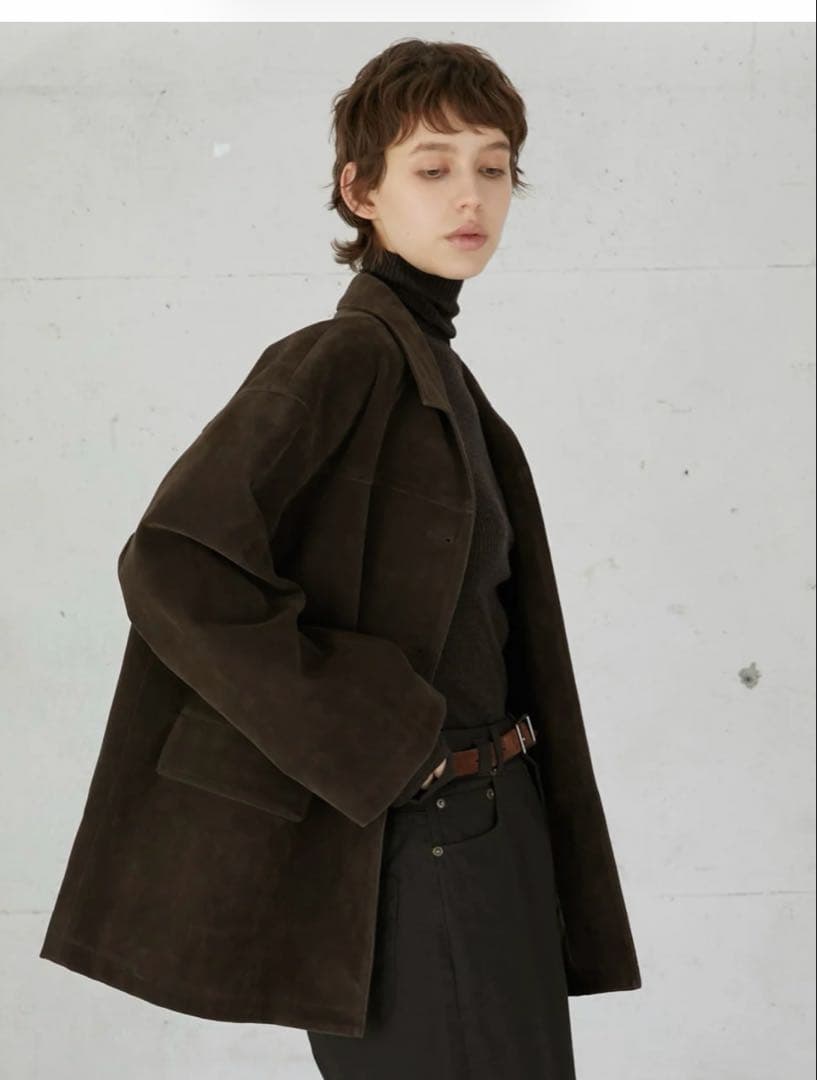 ジャケット・アウター la peau de gem. eco suede coverall BROWN