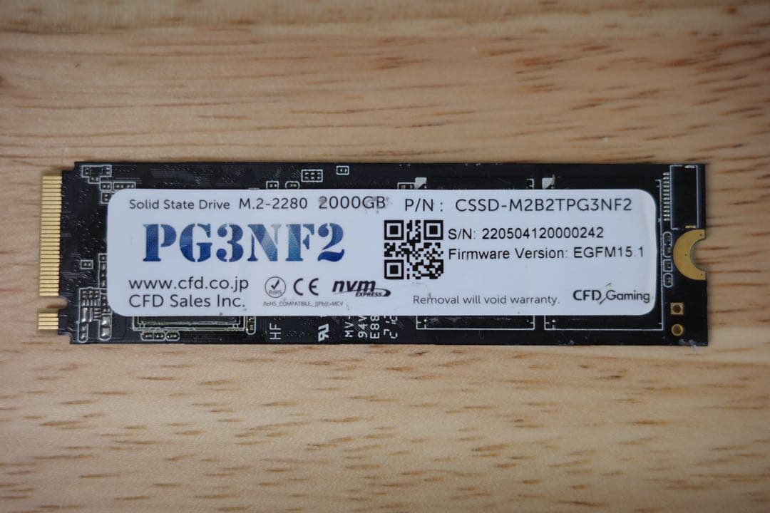 内蔵型SSD CFD M.2 SSD 2TB CSSD-M2B2TPG3NF2