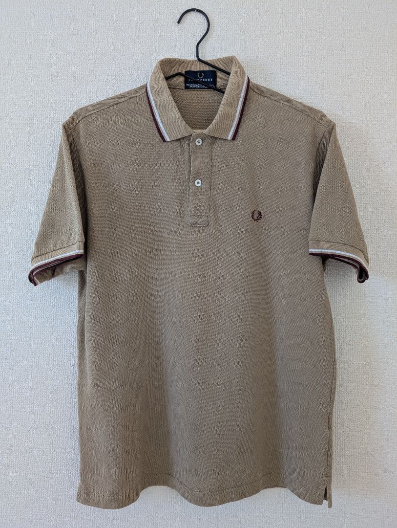 FRED PERRY 半袖 ポロシャツ L ベージュ