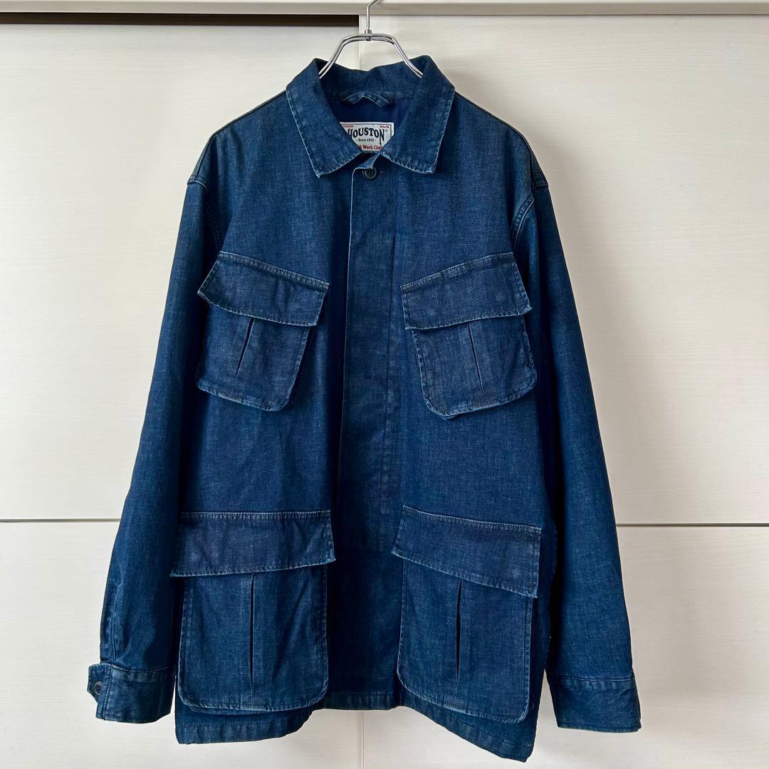 HOUSTON ヒューストン　デニムカバーオール　インディゴ　XL