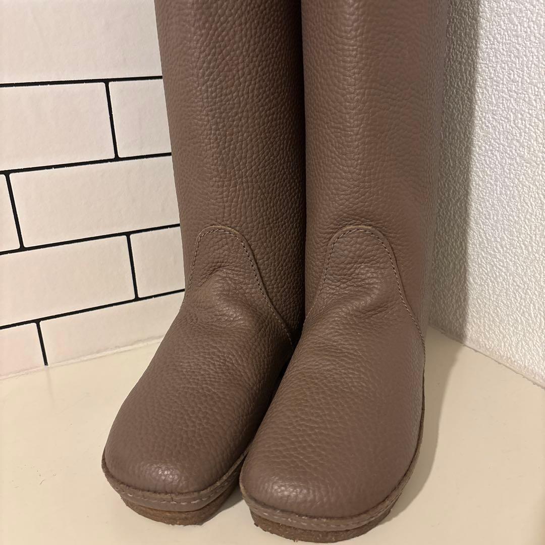 ブラウンレザー　ロングブーツ