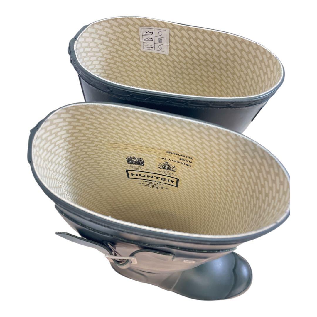 美品 HUNTER レインブーツ 23cm ダークオリーブ グリーン系